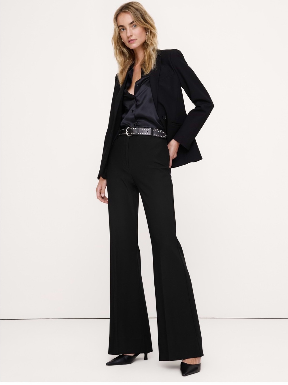 Banana Republic Modern Flare City Stretch Pant Black #853869 $120